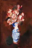 Corneliu Baba, Trandafiri în glastră, 1994, ulei pe carton pânzat