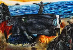 Andrei Gamarț, Ziua întâia, 2005, culori tipografice pe hârtie