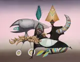 Jules Perahim, Le passage de l'animal au mineral, 1979, guașă pe hârtie