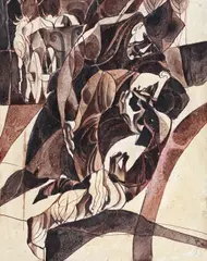 Vasile Socoliuc, Victoria împotriva fascismului, 1970, laviu și tuș pe hârtie