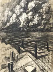 Labirint by Marcel Chirnoagă, acvaforte și acvatintă, sold Apr 2020