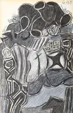 Madonă în negru by Ion Alin Gheorghiu, 1995, cărbune și ceracolor pe hârtie, sold Apr 2020