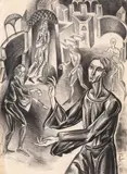 Eugen Ispir, Meșterul Manole, 1968, cărbune pe hârtie