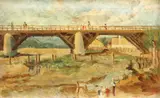Henri Visconte, Peisaj din Câmpulung, 1914, ulei pe carton