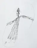 Ștefan Câlția, Zbor, 2001, tuș pe hârtie