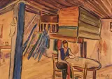 Nutzi Acontz, Cafeneaua lui Mamut, 1930, acuarelă pe hârtie