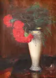 Tudor Vulcana, Vas cu garoafe, ulei pe pânză