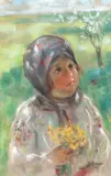 Ghelman Lazăr, Țărăncuță cu buchețel de margarete