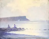 Nicolae Perțache, Pescari, ulei pe carton
