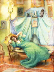 Nicolae Grant, După petrecere, pastel pe carton