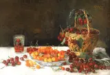 Adela Jean, Natură statică cu cireșe, 1929, ulei pe carton