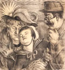 Cici Constantinescu, Domnul Goe, 1952, cărbune pe hârtie