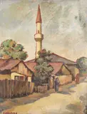Constantin Mihalcea-Bragă, Geamie în Mangalia, ulei pe carton