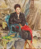 Lilly Verea Schneider, La pozat, ulei pe carton