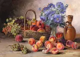 Elena Müller-Stăncescu, Natură statică cu albăstrele și caise