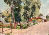 Elena Vavilyna, Peisaj de vară, 1916, ulei pe carton