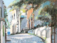 Stradă din Constanța by Constantin Daradici, ulei pe pânză, sold Apr 2020