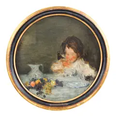 Mic dejun by Eustațiu Stoenescu, 1920, ulei pe pânză, sold Mar 2020