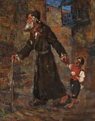 Drumul spre școală by Octav Băncilă, 1915, ulei pe pânză, sold Mar 2020