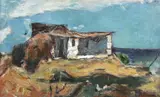 Cherhana la Techirghiol by Gheorghe Petrașcu, cca 1935, ulei pe pânză lipită pe carton, sold Mar 2020