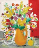 Vasile Grigore, Flori de câmp, 1998, ulei pe carton