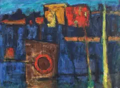 Nocturnă by Marcel Janco, ulei pe pânză, sold Mar 2020