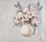 Vas cu crini by Constantin Piliuță, 1996, ulei pe PFL, sold Mar 2020