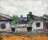 Peisaj cu case by Alexandru Ciucurencu, 1947, ulei pe pânză, sold Mar 2020