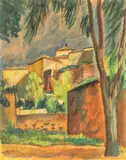 Iosif Iser, Peisaj din Toledo, 1930, guașă pe hârtie