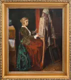 Otto Herschel, Artistă la șevalet, 1920, ulei pe lemn