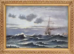 A. Ksendzov, Furtună pe mare, ulei pe pânză