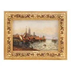 R. Vitalis, Intrarea în port, ulei pe pânză