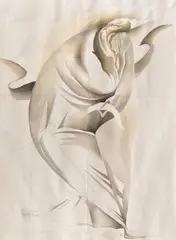 Sorin Dumitrescu, Studiu pentru Sf. Ioan în Patmos, 1989, acuarelă și creion pe hârtie lipită pe carton