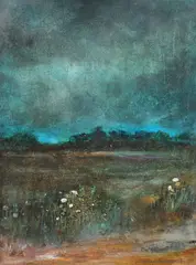 Peisaj nocturn by Sever Frențiu, 1976, ulei pe hârtie lipită pe carton, sold Feb 2020
