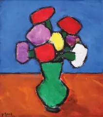 Buchet de primăvară by Ion Pacea, ulei pe carton, sold Feb 2020