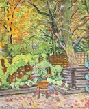 Vasile Varga, Toamnă în grădina lui Hein, 1986, ulei pe carton