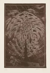 Human Heart by Paul Neagu, 1972, acvaforte și acvatintă, sold Feb 2020