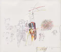 Georgeta Năpăruș, Stări de spirit, 1997, pix și cariocă pe carton
