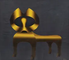 Minotaurul by Mihai Rusu, 1985, ulei pe pânză, offered Feb 2020