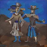 Liviu Suhar, Jocul Măștilor, 1978, ulei pe pânză