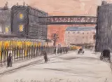 Gare de l'Est by Theodor Pallady, acuarelă și creion pe hârtie lipită pe carton, sold Feb 2020