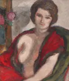 Theodor Pallady, Studiu de nud cu șal roșu