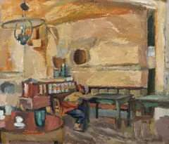 Iosif Iser, Turc la cafenea (Balcic), cca. 1920, ulei pe carton