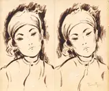 Nicolae Tonitza, Gurli-Ali-Pelivan, 1936, tuș și laviu pe hârtie lipită pe carton