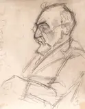 Theodor Pallady, Portretul lui Berindei, creion pe hârtie