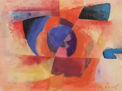Gheorghe Iacob, Geometrie, acuarelă și creion pe hârtie