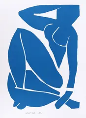 Nud albastru by Henri Matisse, cromolitografie, sold Feb 2020