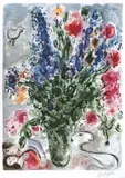 Flori albastre de lupin by Marc Chagall, cromolitografie, sold Feb 2020