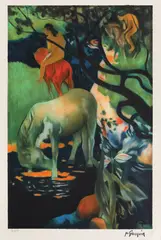 Paul Gauguin, Vahine și calul alb, cromolitografie