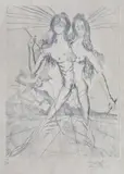 Bicephale by Salvador Dalí, acvaforte și acvatintă, sold Jan 2020